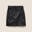 Jupe doubl&eacute;e en similicuir noir femme