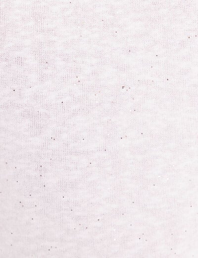 T-shirt &agrave; paillettes manches courtes blanc femme
