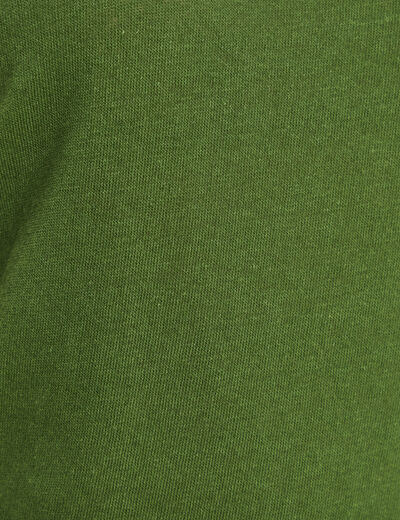 T-shirt manches courtes col en V vert foncé femme
