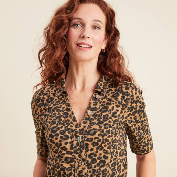 Combinaison pantalon à pont marron femme