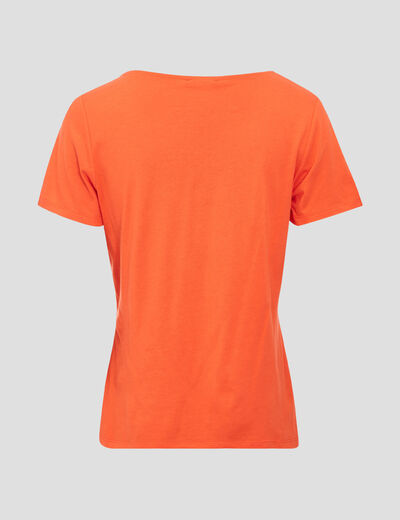 T-shirt manches courtes orange femme