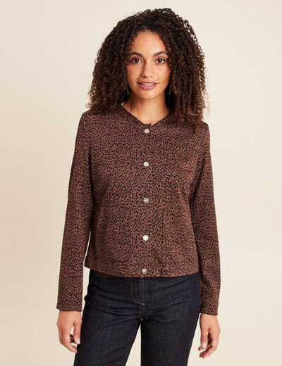 Veste doubl&eacute;e marron femme