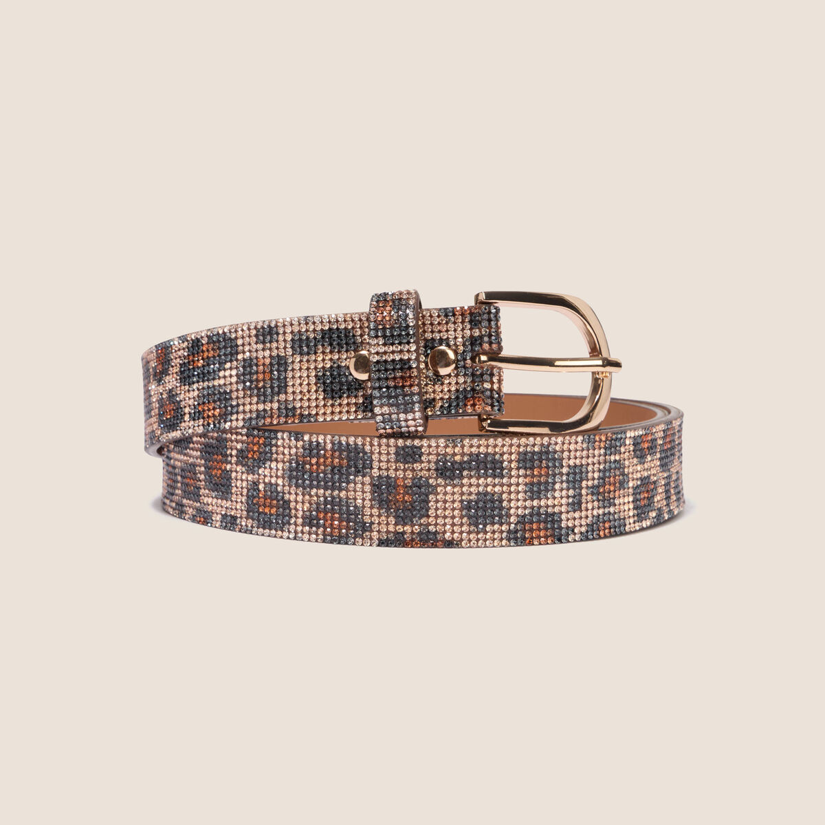 Ceinture fine avec strass couleur cuivre femme