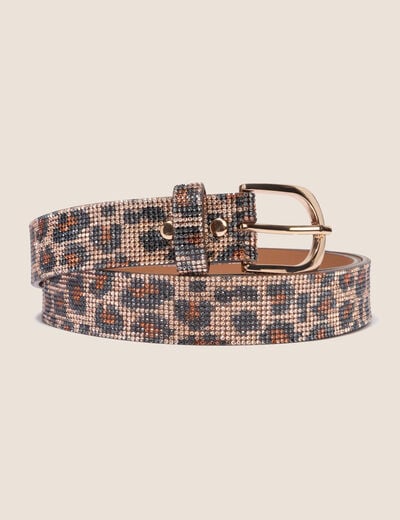 Ceinture fine avec strass couleur cuivre femme