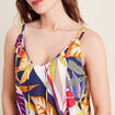Robe longue évasée fluide multicolore femme