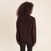 Pull droit manches longues marron fonc&eacute; femme
