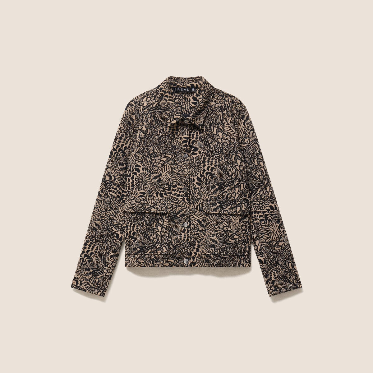 Veste droite doubl&eacute;e beige femme