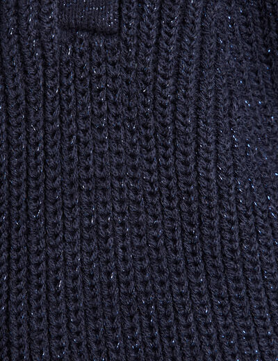 Pull manches longues bleu marine femme