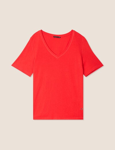T-shirt manches courtes rouge femme