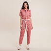 Combinaison pantalon r&eacute;versible orange corail femme