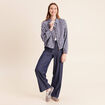Veste jean doubl&eacute;e bleu femme