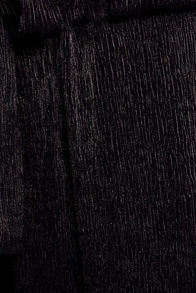 Pantalon flou fils métallisés noir femme