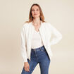 Veste réversible brodée ecru femme