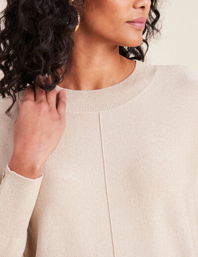 Pull manches longues couleur or femme