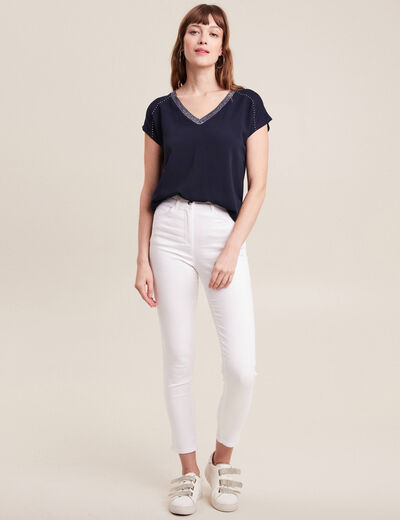 Pantalon magique Le L&eacute;ger coupe ajust&eacute;e blanc femme