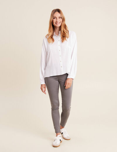 Blouse manches longues ecru femme
