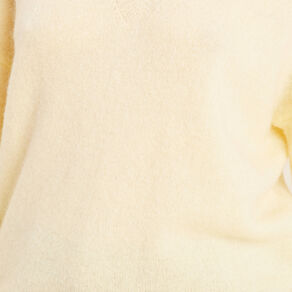 Pull manches longues jaune clair femme