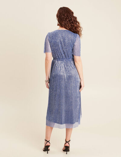 Robe longue évasée bleu ciel femme