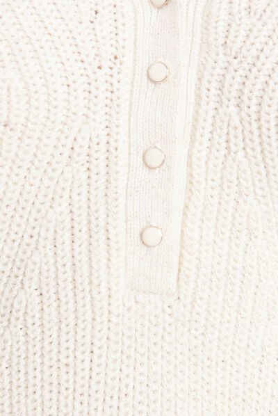 Pull manches longues ecru femme