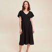 Robe longue droite manches courtes noir femme