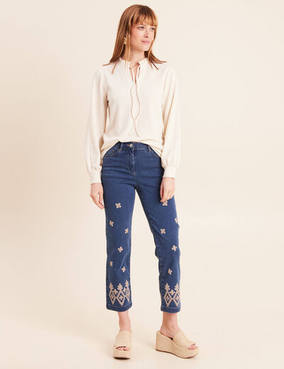 Pantalon magique Le L&eacute;ger coupe droite bleu femme