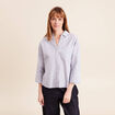 Chemise manches 3/4 bleu femme