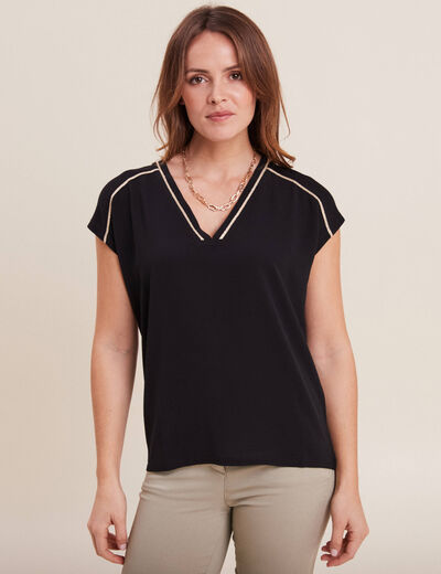 T-shirt manches courtes noir femme