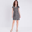 Robe droite zippée vert kaki femme