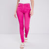 Pantalon ajuste detail zippe rose fushia femme