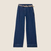 Jean large ceinturé denim stone femme