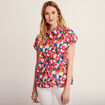 Chemise manches courtes orange femme