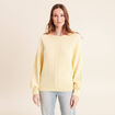 Pull confectionn&eacute; en France jaune pastel femme