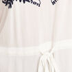 Kimono sans manches col v brodé ecru femme