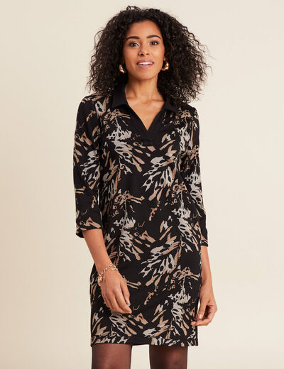Robe droite réversible noir femme
