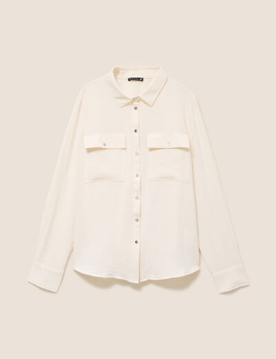 Chemise manches longues ecru femme