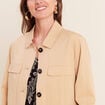 Veste doubl&eacute;e beige femme