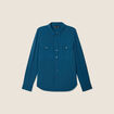 Chemise manches longues bleu canard femme