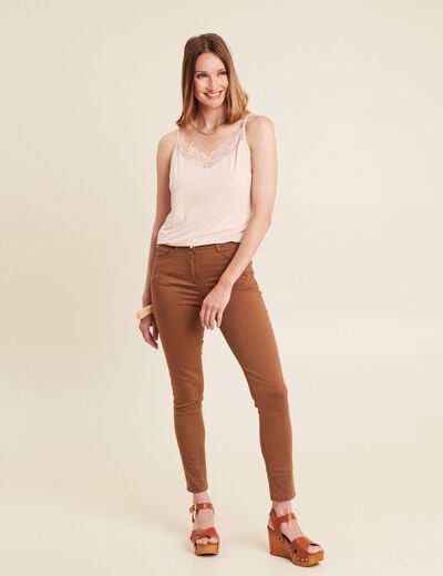 Débardeur thermo-douceur bretelles fines beige femme