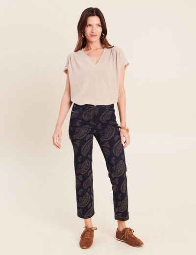 Pantalon magique Le L&eacute;ger coupe droite beige femme
