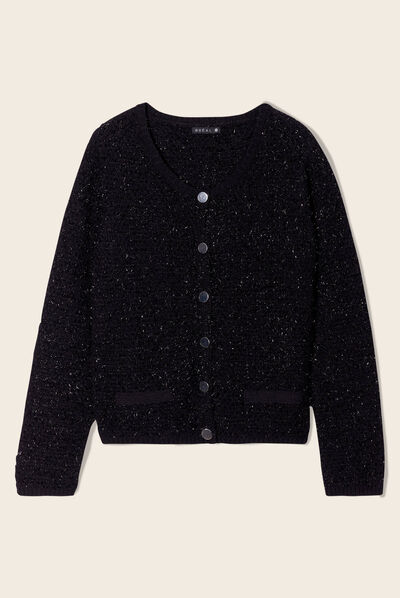 Gilet manches longues noir femme