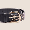 Ceinture clous et oeillets noir femme