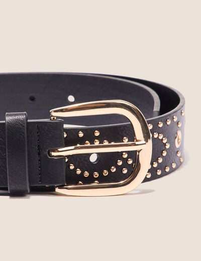 Ceinture clous et oeillets noir femme