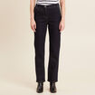Jean droit taille haute long denim brut femme