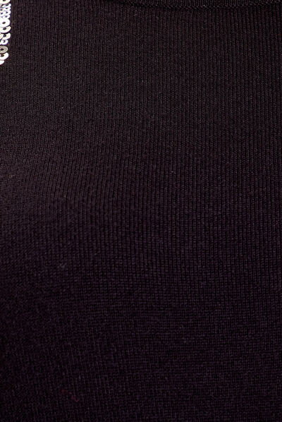 Pull manches longues noir femme