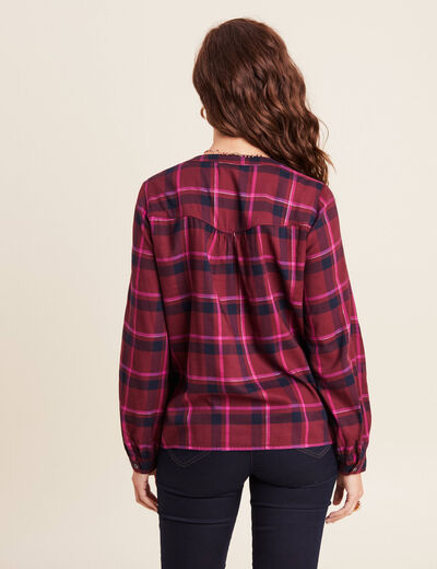 Blouse manches longues rose framboise femme