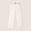 Pantalon droit taille basculée ecru femme