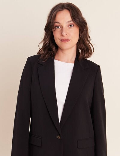 Blazer avec capuche amovible doubl&eacute; noir femme