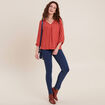 Blouse manches 3/4 vieux rose femme