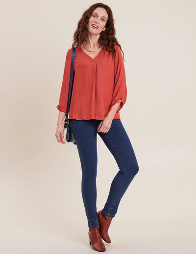 Blouse manches 3/4 vieux rose femme