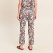 Pantalon coupe chino en lin marron femme